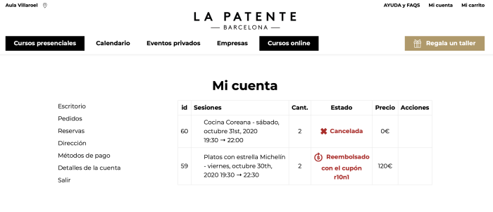 Cancelación pago cupón