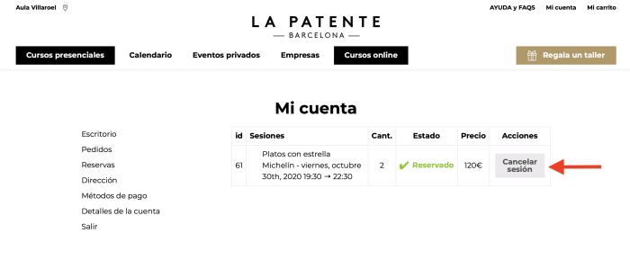 Lista de reservas