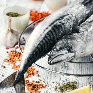 Cocina con pescado y productos del mar